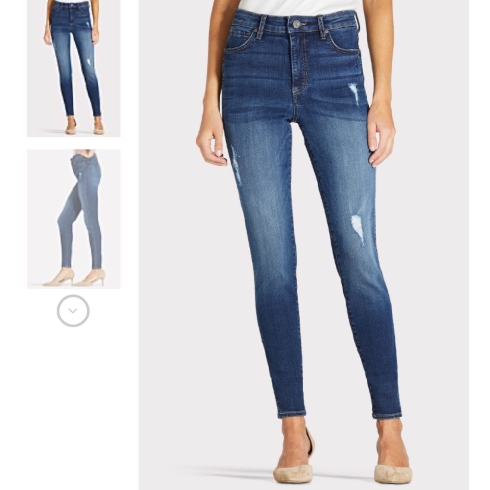 Kut from cloth distressed dark wash jeans